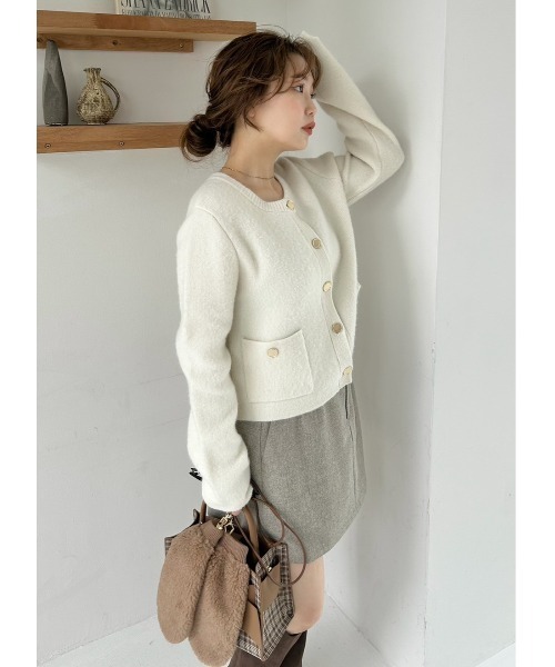 フォックスウールニットジャケット（カーディガン/ボレロ）｜FRAY I.D