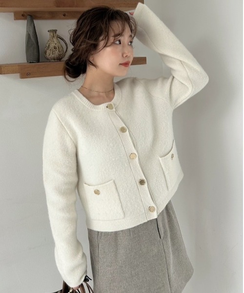 フォックスウールニットジャケット（カーディガン/ボレロ）｜FRAY I.D