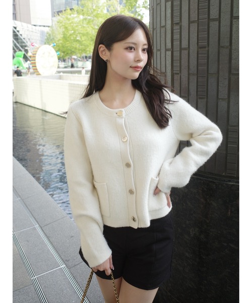 【FRAY I.D 新作タグ付】フォックスウールニットジャケット フォックスウールニットジャケット（カーディガン/ボレロ）｜FRAY I.D