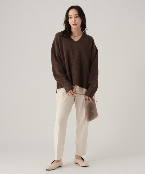 Elura（エルーラ）の「≪イージーケア≫サマ見えリラクシーテーパ－ド〈低身長サイズあり〉/582758（その他パンツ・レディース・ダークブラウン/キャメル/オフホワイト/ブラック/チャコールグレー/ライトブルー・MEDIUM/LARGE/FREE(S)）」の21枚目の写真