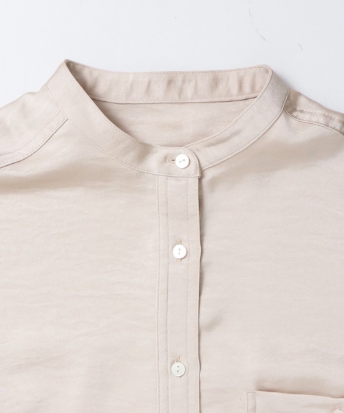 hunch（ハンチ）の「マットサテン バンドカラー オーバーシャツ（シャツ/ブラウス・レディース・ブラウン/チャコール/ベージュ・FREE）」の22枚目の写真