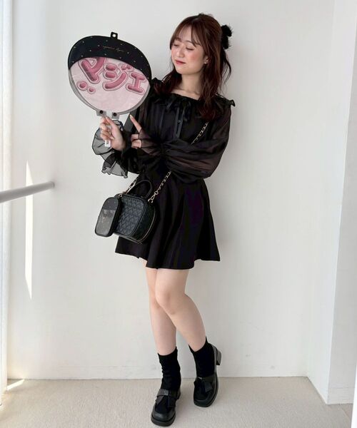 セール】袖異素材ミニワンピース（ワンピース）｜MAJESTIC LEGON