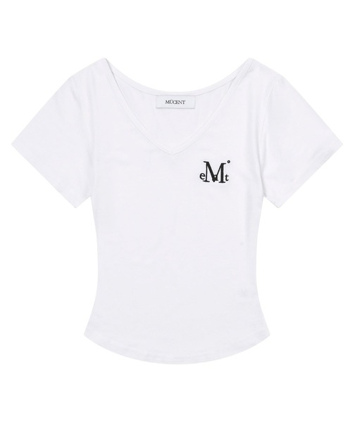MUCENT(ムセント)の「MUCENT/ONYXロゴT(Tシャツ/カットソー・レディース・ブラック/チャコール/ホワイト・FREE)」の1枚目の写真