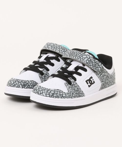 DC SHOES（ディーシーシューズ）の「DC SHOES ディーシーシューズ KS MANTECA 4 V SN キッズスニーカー(ユースマンテカ4VSN)（スニーカー・キッズ・ホワイト×グレー/ホワイト系その他・22.0cm/21.0cm/20.0cm/19.0cm/18.0cm/17.0cm/23.0cm）」の2枚目の写真