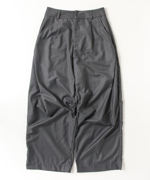 LOSCa（ロスカ）の「サイドタックワイドパンツ（スラックス・レディース・カーキ/グレー・M/S）」の6枚目の写真