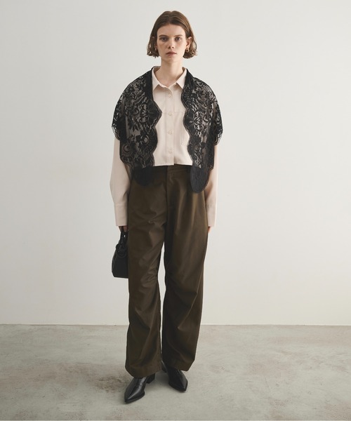 LOSCa（ロスカ）の「サイドタックワイドパンツ（スラックス・レディース・カーキ/グレー・M/S）」の11枚目の写真