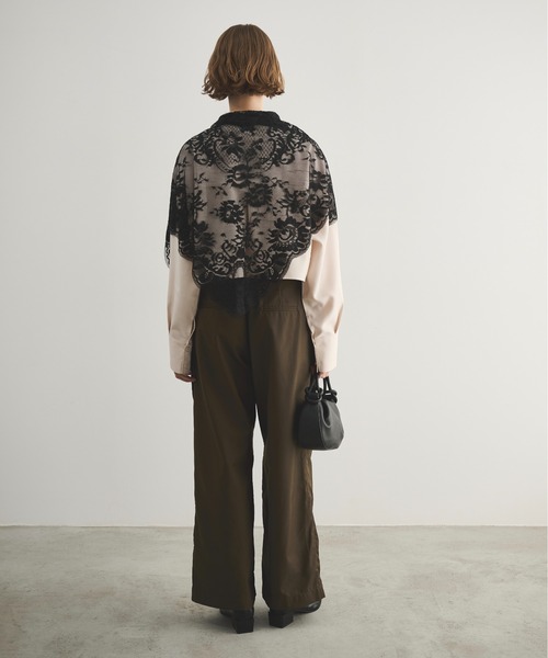 LOSCa（ロスカ）の「サイドタックワイドパンツ（スラックス・レディース・カーキ/グレー・M/S）」の14枚目の写真