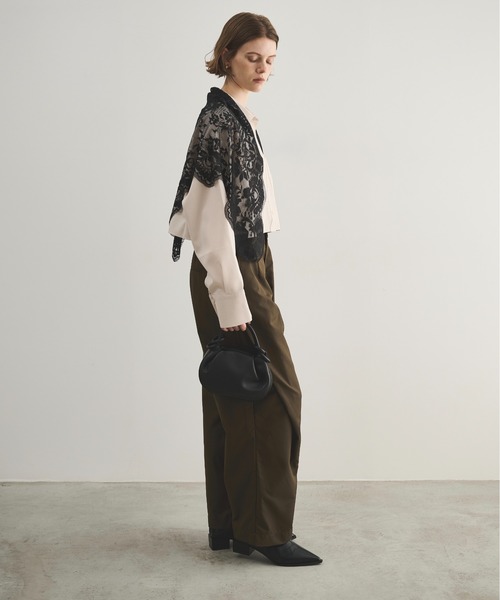 LOSCa（ロスカ）の「サイドタックワイドパンツ（スラックス・レディース・カーキ/グレー・M/S）」の13枚目の写真