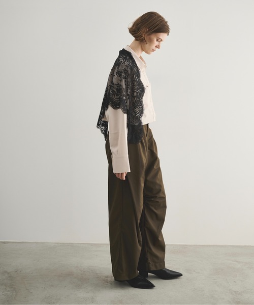 LOSCa（ロスカ）の「サイドタックワイドパンツ（スラックス・レディース・カーキ/グレー・M/S）」の17枚目の写真