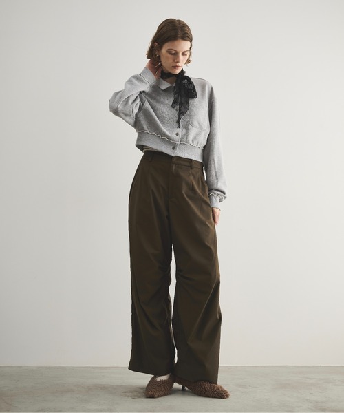 LOSCa（ロスカ）の「サイドタックワイドパンツ（スラックス・レディース・カーキ/グレー・M/S）」の19枚目の写真