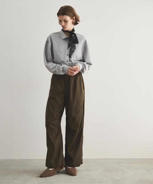 LOSCa（ロスカ）の「サイドタックワイドパンツ（スラックス・レディース・カーキ/グレー・M/S）」の20枚目の写真