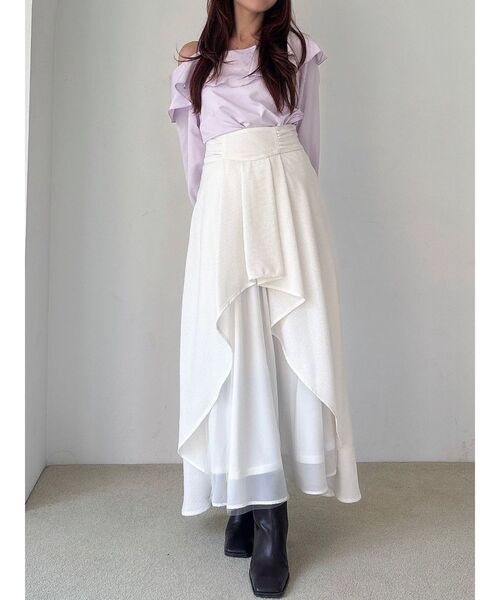 RESEXXY(リゼクシー)の「アシンメトリーラッフルブラウス(シャツ/ブラウス・レディース・ラベンダー/ブラック/ホワイト・FREE)」の12枚目の写真