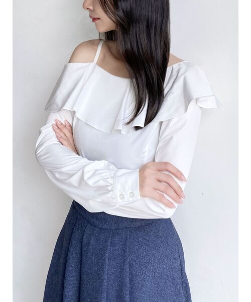 RESEXXY(リゼクシー)の「アシンメトリーラッフルブラウス(シャツ/ブラウス・レディース・ラベンダー/ブラック/ホワイト・FREE)」の13枚目の写真