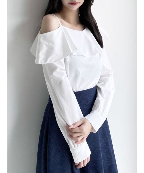 RESEXXY(リゼクシー)の「アシンメトリーラッフルブラウス(シャツ/ブラウス・レディース・ラベンダー/ブラック/ホワイト・FREE)」の14枚目の写真