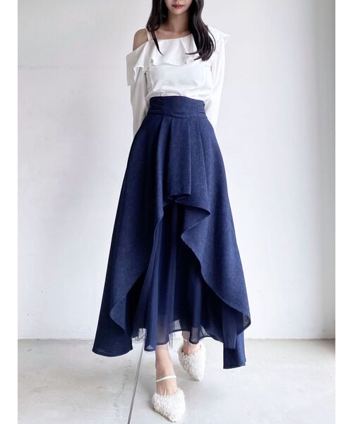 RESEXXY(リゼクシー)の「アシンメトリーラッフルブラウス(シャツ/ブラウス・レディース・ラベンダー/ブラック/ホワイト・FREE)」の15枚目の写真