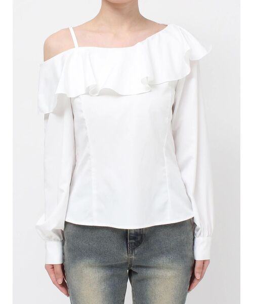 RESEXXY(リゼクシー)の「アシンメトリーラッフルブラウス(シャツ/ブラウス・レディース・ラベンダー/ブラック/ホワイト・FREE)」の17枚目の写真