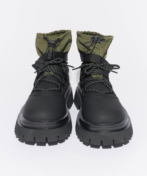 Theater code（シアターコード）の「high-cut work boots/ハイカットワークブーツスニーカー（スニーカー・メンズ・ブラック・27/28）」の2枚目の写真