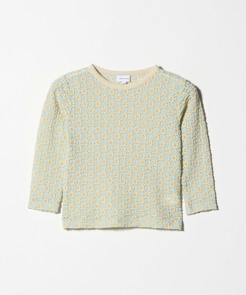 green label relaxing（グリーンレーベルリラクシング）の「花柄 ジャガードトップス / キッズ  100㎝-160㎝（Tシャツ/カットソー・キッズ・オフホワイト/ライトブルー/ブラック・120cm/150cm/110cm/160cm/130cm/140cm/100cm）」の3枚目の写真