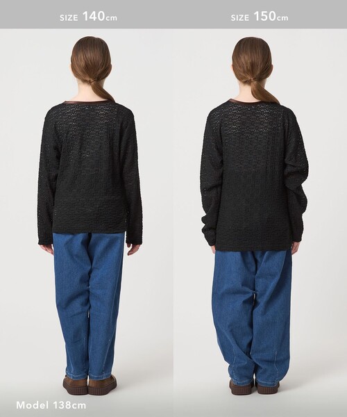 green label relaxing（グリーンレーベルリラクシング）の「花柄 ジャガードトップス / キッズ  100㎝-160㎝（Tシャツ/カットソー・キッズ・オフホワイト/ライトブルー/ブラック・120cm/150cm/110cm/160cm/130cm/140cm/100cm）」の11枚目の写真