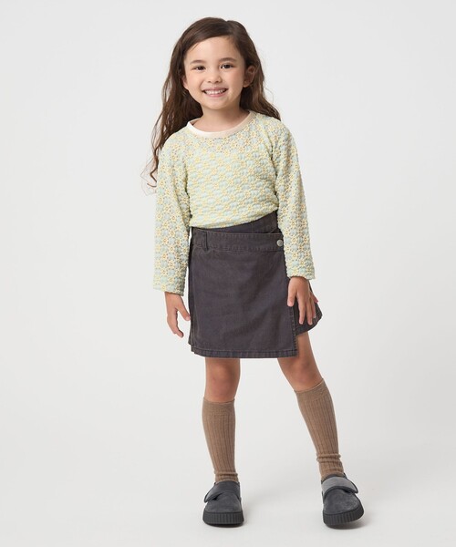 green label relaxing（グリーンレーベルリラクシング）の「花柄 ジャガードトップス / キッズ  100㎝-160㎝（Tシャツ/カットソー・キッズ・オフホワイト/ライトブルー/ブラック・120cm/150cm/110cm/160cm/130cm/140cm/100cm）」の13枚目の写真