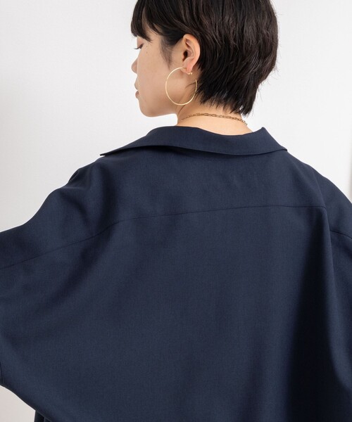 Rie Miller（リエミラー）の「《セットアップ対応》オープンカラービッグシルエットシャツ（シャツ/ブラウス・レディース・ネイビー/オリーブ/グレー・38）」の22枚目の写真