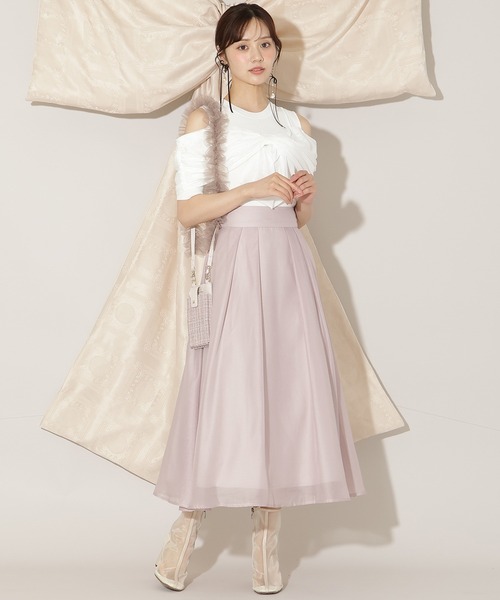 WILLSELECTION（ウィルセレクション）の「オーガンジータックフレアスカート（スカート・レディース・ピンク/ブラック/オフホワイト・MEDIUM/SMALL）」の3枚目の写真