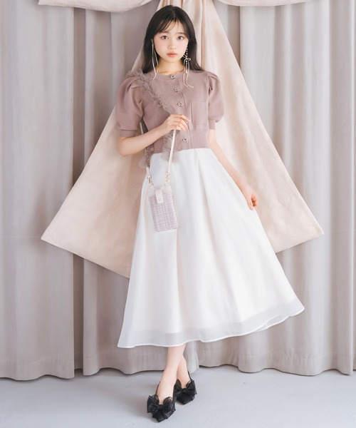 WILLSELECTION（ウィルセレクション）の「オーガンジータックフレアスカート（スカート・レディース・ピンク/ブラック/オフホワイト・MEDIUM/SMALL）」の4枚目の写真