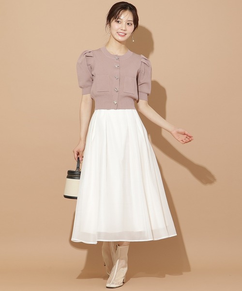 WILLSELECTION（ウィルセレクション）の「オーガンジータックフレアスカート（スカート・レディース・ピンク/ブラック/オフホワイト・MEDIUM/SMALL）」の6枚目の写真