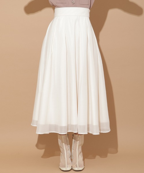 WILLSELECTION（ウィルセレクション）の「オーガンジータックフレアスカート（スカート・レディース・ピンク/ブラック/オフホワイト・MEDIUM/SMALL）」の7枚目の写真