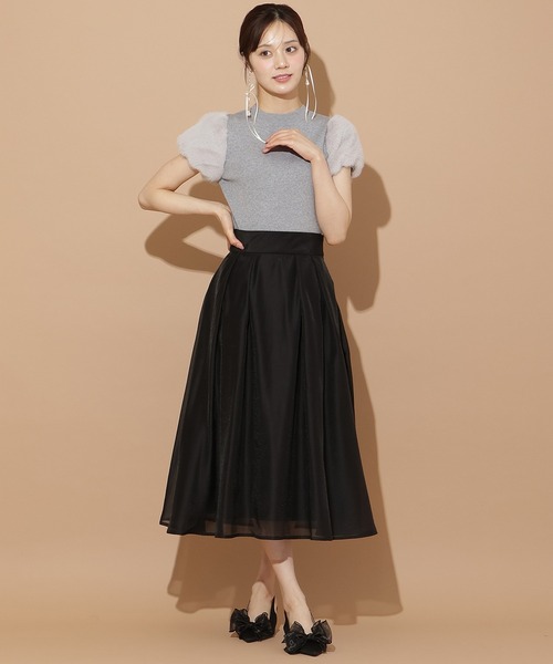 WILLSELECTION（ウィルセレクション）の「オーガンジータックフレアスカート（スカート・レディース・ピンク/ブラック/オフホワイト・MEDIUM/SMALL）」の13枚目の写真