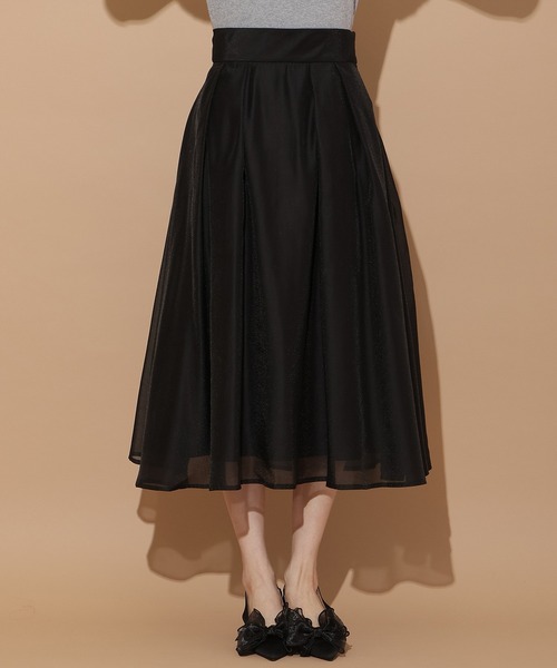 WILLSELECTION（ウィルセレクション）の「オーガンジータックフレアスカート（スカート・レディース・ピンク/ブラック/オフホワイト・MEDIUM/SMALL）」の14枚目の写真