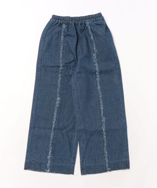 KiCCOLY（キッコリー）の「ﾌﾘﾝｼﾞﾊﾟﾝﾂ（デニムパンツ・キッズ・ネイビー/ブラック・120cm/150cm/140cm/130cm）」の4枚目の写真