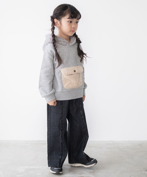 KiCCOLY（キッコリー）の「ﾌﾘﾝｼﾞﾊﾟﾝﾂ（デニムパンツ・キッズ・ネイビー/ブラック・120cm/150cm/140cm/130cm）」の5枚目の写真