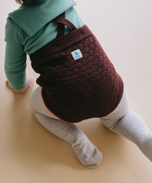 こども ビームス(コドモビームス)の「ベビー ニット サスペンダー付 ブルマ 2025FW(70~80cm)(その他パンツ・キッズ・ナチュラル/ブラウン・70/80)」の2枚目の写真