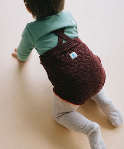 こども ビームス(コドモビームス)の「ベビー ニット サスペンダー付 ブルマ 2025FW(70~80cm)(その他パンツ・キッズ・ナチュラル/ブラウン・70/80)」の5枚目の写真