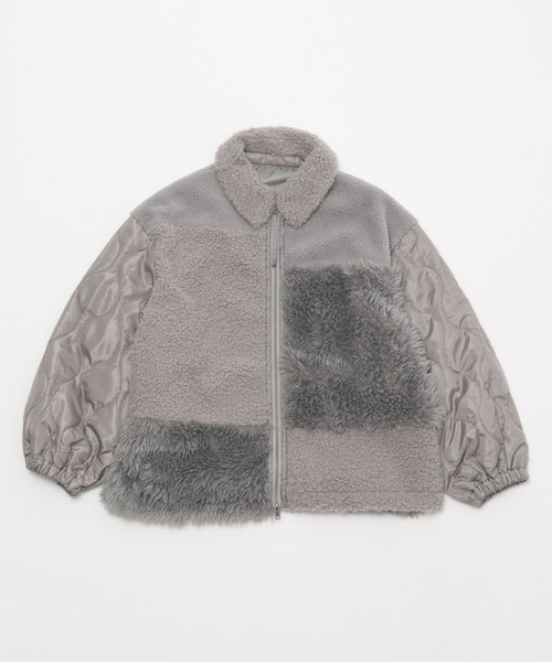 niko and（ニコアンド）の「パッチワークボアブルゾン（ブルゾン