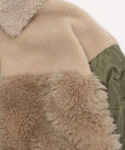 niko and（ニコアンド）の「パッチワークボアブルゾン（ブルゾン