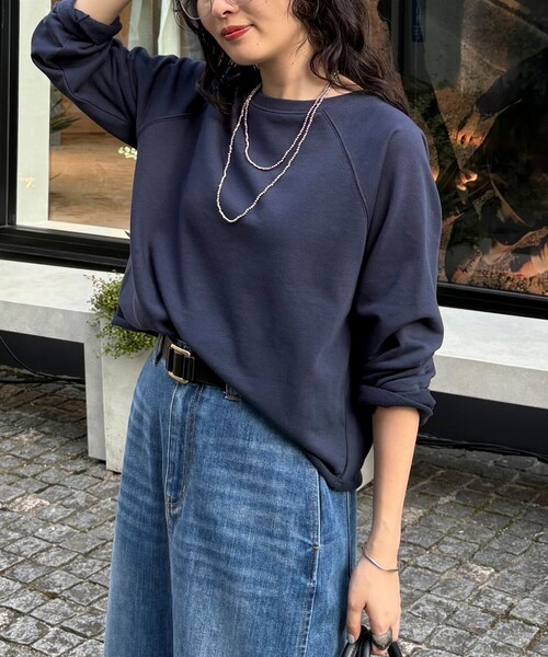 fredy emue（フレディエミュ）の「ミニ裏毛クロップドスウェットプルオーバー（スウェット・レディース・クリーム/ベビーピンク/ネイビー/グレー・38）」の3枚目の写真