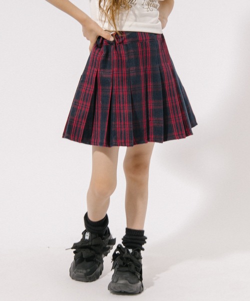 URBAN CHERRY（アーバンチェリー）の「【インナーパンツ付】グレンチェックプリーツスカート（スカート・キッズ・レッド/ブラック/イエロー・140cm/120cm/130cm/110cm/150cm）」の3枚目の写真