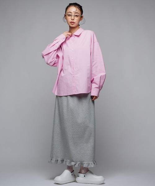 Narcissus（ナルシス）の「シンプルカラーシャツ/オーバーシャツ（シャツ/ブラウス・レディース・ピンク/レッド・FREE）」の4枚目の写真
