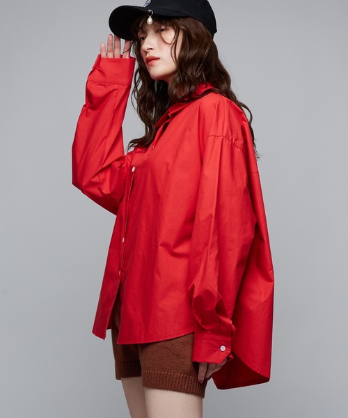 Narcissus（ナルシス）の「シンプルカラーシャツ/オーバーシャツ（シャツ/ブラウス・レディース・ピンク/レッド・FREE）」の10枚目の写真