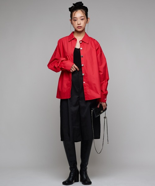 Narcissus（ナルシス）の「シンプルカラーシャツ/オーバーシャツ（シャツ/ブラウス・レディース・ピンク/レッド・FREE）」の8枚目の写真