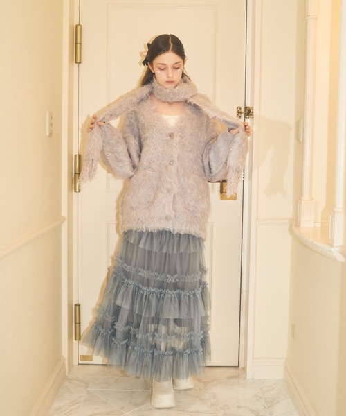 Lovilyn(ラヴィリン)の「マフラー付きシャギーカーディガン(カーディガン/ボレロ・レディース・ホワイト/ライトグレー/ピンク/ボルドー・FREE)」の19枚目の写真