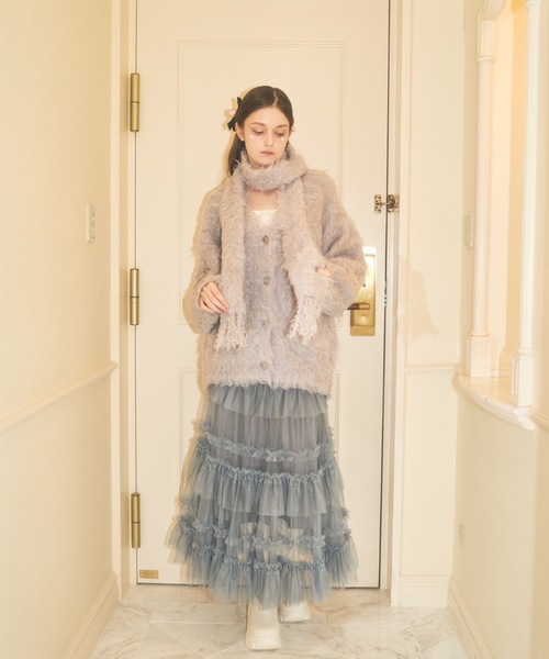 Lovilyn(ラヴィリン)の「マフラー付きシャギーカーディガン(カーディガン/ボレロ・レディース・ホワイト/ライトグレー/ピンク/ボルドー・FREE)」の20枚目の写真