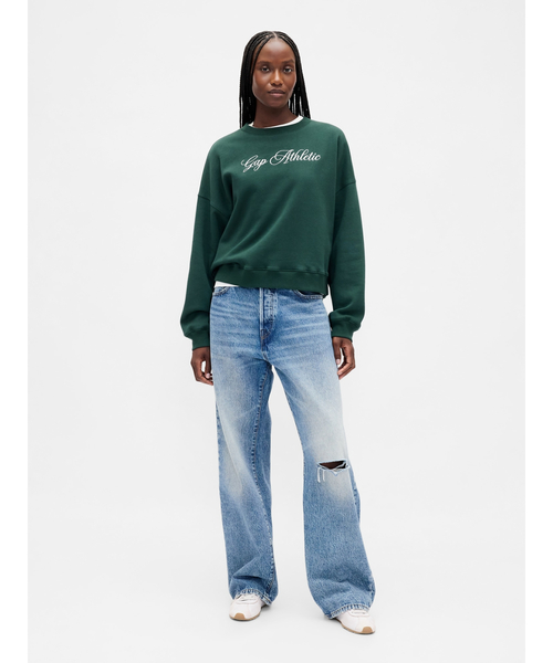 GAP（ギャップ）の「ヴィンテージソフト GAPロゴ ウェッジ スウェットシャツ トレーナー（スウェット・レディース・グリーン/ライトグレー/ネイビー/ワイン/ブルー系その他/オフホワイト・XS/S/M/L/XL/XXS）」の11枚目の写真