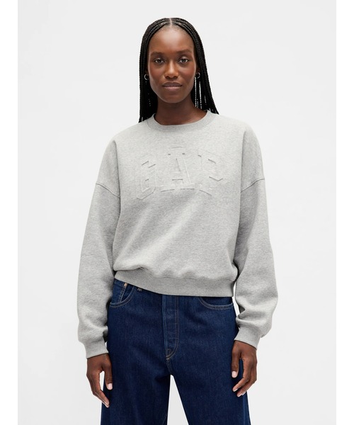 GAP（ギャップ）の「ヴィンテージソフト GAPロゴ ウェッジ スウェットシャツ トレーナー（スウェット・レディース・グリーン/ライトグレー/ネイビー/ワイン/ブルー系その他/オフホワイト・XS/S/M/L/XL/XXS）」の3枚目の写真