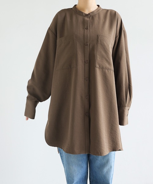 今季最新作とろみシャツ　茶色　新品　1.6万 今季最新作とろみシャツ 茶色 新品 1.6万