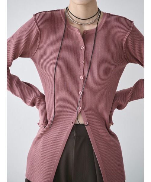 AIC.(エーアイシー)の「アウトシームリブメロートップス(ニット/セーター・レディース・ダークグリーン/ピンク/ブラウン/ブラック・FREE)」の4枚目の写真