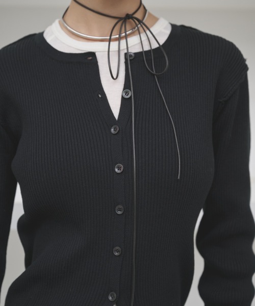 AIC.(エーアイシー)の「アウトシームリブメロートップス(ニット/セーター・レディース・ダークグリーン/ピンク/ブラウン/ブラック・FREE)」の2枚目の写真