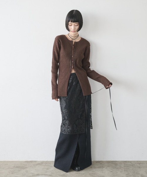 AIC.(エーアイシー)の「アウトシームリブメロートップス(ニット/セーター・レディース・ダークグリーン/ピンク/ブラウン/ブラック・FREE)」の6枚目の写真